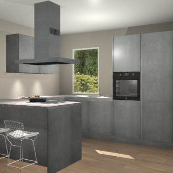 Beton Parelgrijs greeploze keuken Kalisz 59820