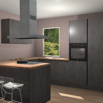 Beton Antraciet greeploze  keuken Kalisz 59886