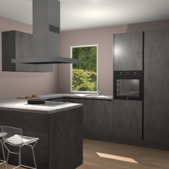 Beton Antraciet greeploze  keuken Kalisz 60012