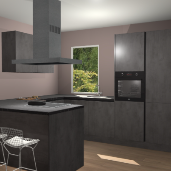 Beton Antraciet greeploze  keuken Kalisz 60057