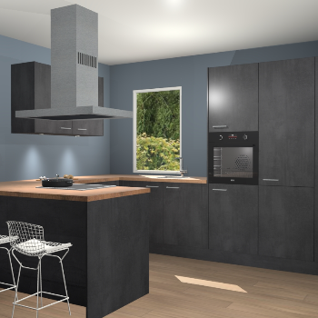 Beton Zwarte keuken Kalisz 60071