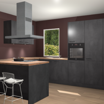 Beton Zwarte keuken Kalisz 60073