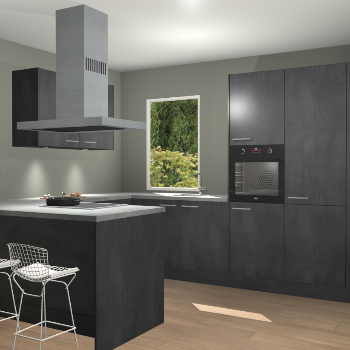 Beton Zwarte keuken Kalisz 60090