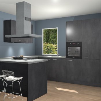 Beton Zwarte keuken Kalisz 60091