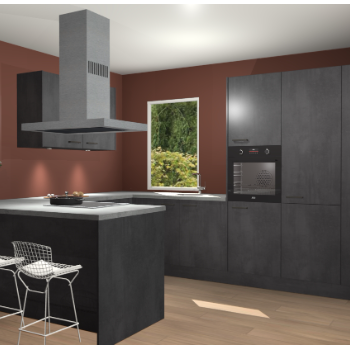 Beton Zwarte keuken Kalisz 60094