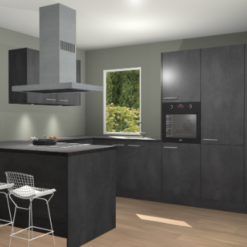 Beton Zwarte keuken Kalisz 60114