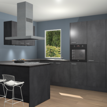 Beton Zwarte keuken Kalisz 60115