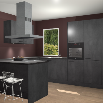 Beton Zwarte keuken Kalisz 60117