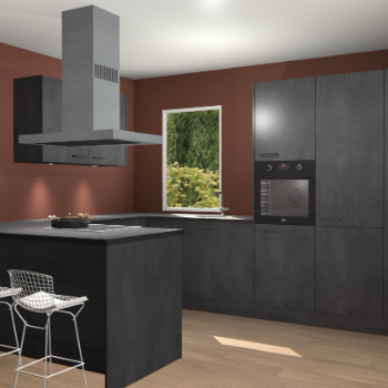 Beton Zwarte keuken Kalisz 60118