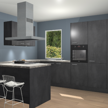 Beton Zwarte keuken Kalisz 60159