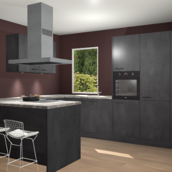 Beton Zwarte keuken Kalisz 60161