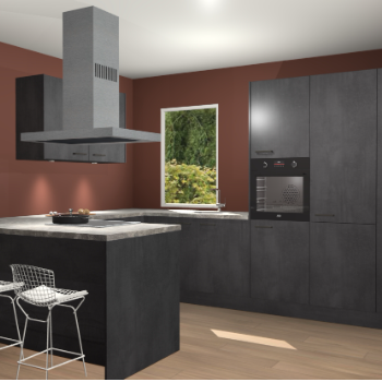 Beton Zwarte keuken Kalisz 60162