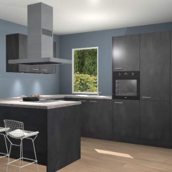 Beton Zwarte keuken Kalisz 60175