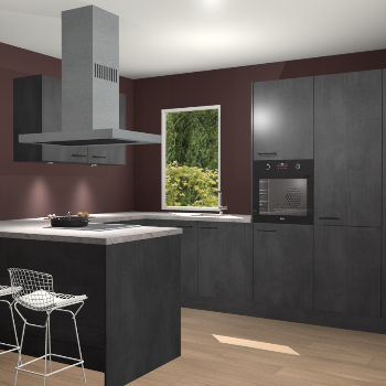 Beton Zwarte keuken Kalisz 60177