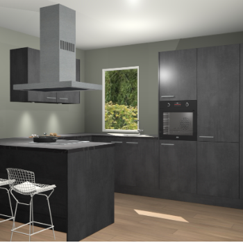 Beton Zwarte keuken Kalisz 60193