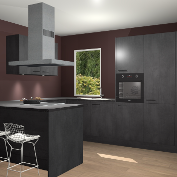 Beton Zwarte keuken Kalisz 60196