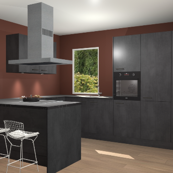 Beton Zwarte keuken Kalisz 60197