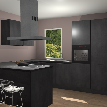 Beton Zwarte greeploze  keuken Kalisz 60198