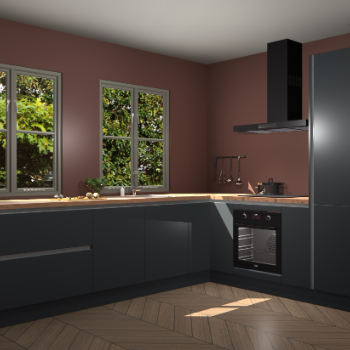 Onyxgrijze greeploze  keuken Konin 64337