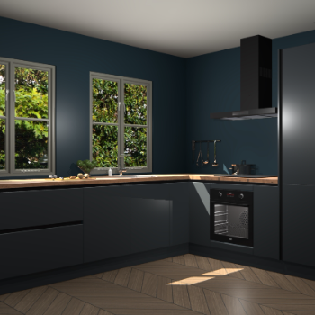 Onyxgrijze greeploze  keuken Konin 64340