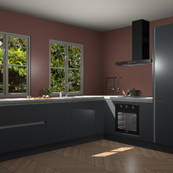 Onyxgrijze greeploze  keuken Konin 64370