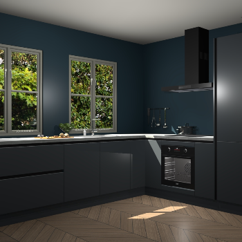 Onyxgrijze greeploze  keuken Konin 64373