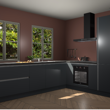 Onyxgrijze greeploze  keuken Konin 64376