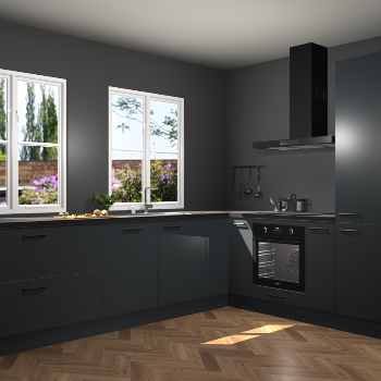 Onyxgrijze keuken Konin 64377