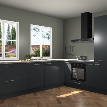 Onyxgrijze keuken Konin 64380