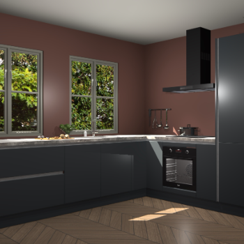 Onyxgrijze greeploze  keuken Konin 64382