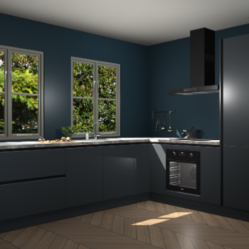 Onyxgrijze greeploze  keuken Konin 64385