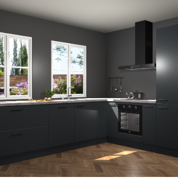 Onyxgrijze keuken Konin 64389