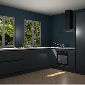 Onyxgrijze greeploze  keuken Konin 64391