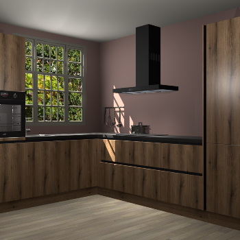 Goud eiken greeploze keuken Radom 54235