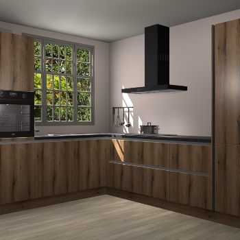 Goud eiken greeploze keuken Radom 54220