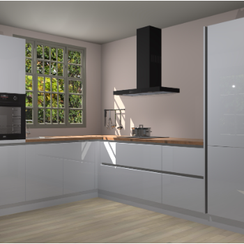 Sneeuwwitte hoogglans greeploze keuken Radom 54829