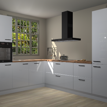 Sneeuwwitte hoogglans keuken Radom 54830