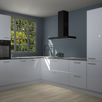 Sneeuwwitte hoogglans keuken Radom 55201