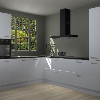 Sneeuwwitte hoogglans keuken Radom 55209