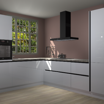 Sneeuwwitte hoogglans greeploze keuken Radom 55240