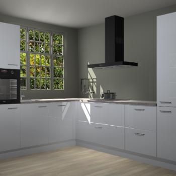 Sneeuwwitte hoogglans keuken Radom 55211