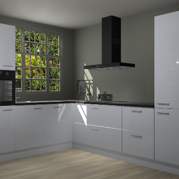 Sneeuwwitte hoogglans keuken Radom 55212