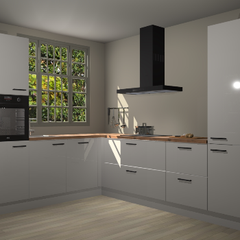 Zijdegrijze hoogglans keuken Radom 55220