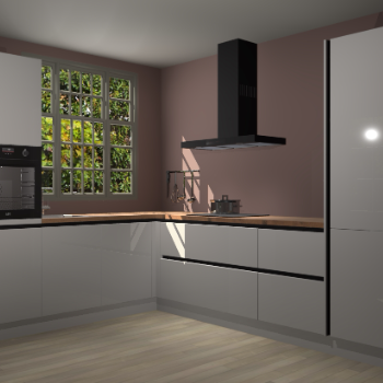 Zijdegrijze hoogglans greeploze keuken Radom 55235