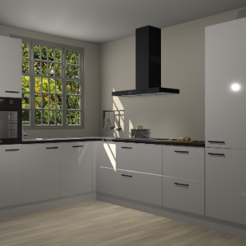 Zijdegrijze hoogglans keuken Radom 55270