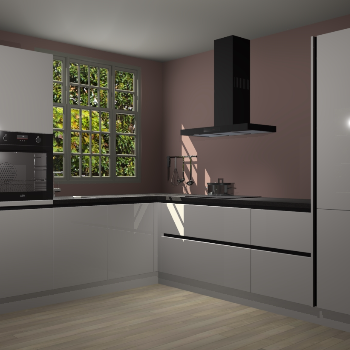 Zijdegrijze hoogglans greeploze keuken Radom 55280