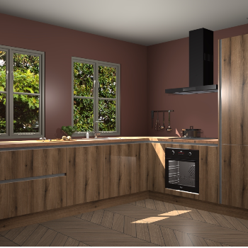 Goud Eiken greeploze keuken Konin 65302