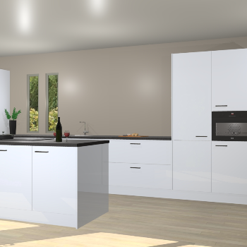 Sneeuwwitte hoogglans keuken Krakor 77856