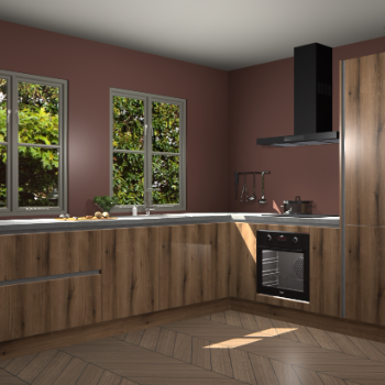 Goud Eiken greeploze keuken Konin 65373