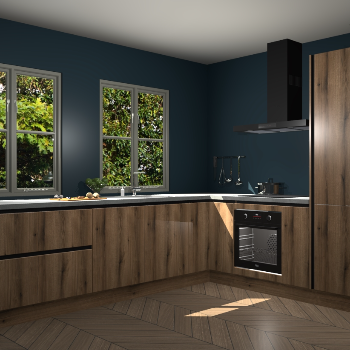 Goud Eiken greeploze  keuken Konin 65376